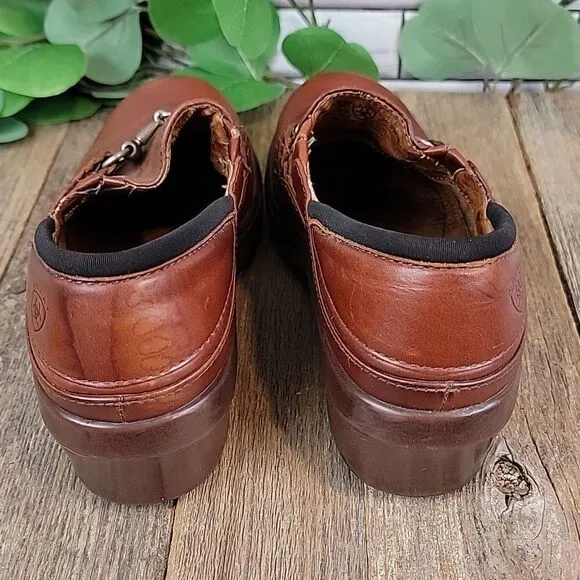 Ariat Del Mar brown leather clogs Size 6.5