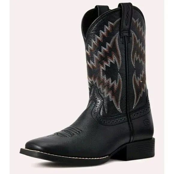 Ariat Youth Boys Girls Tycoom Cowboy Western Boot Black style US 13.5/7.6&quot; Point