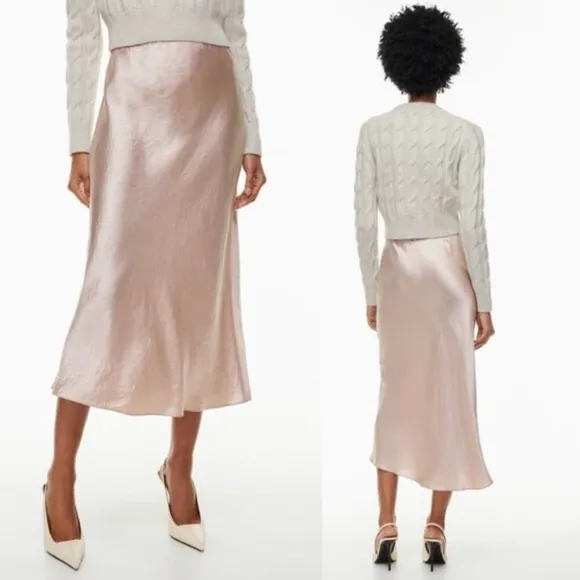 Aritzia Babaton Silky Blush Slip Skirt size 6