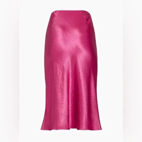 Aritzia Babaton Slip Satin Midi Skirt Pink Size 12