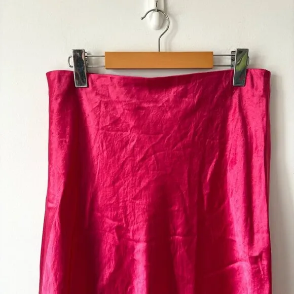 Aritzia Babaton Slip Satin Midi Skirt Pink Size 12