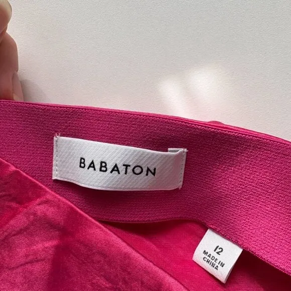 Aritzia Babaton Slip Satin Midi Skirt Pink Size 12