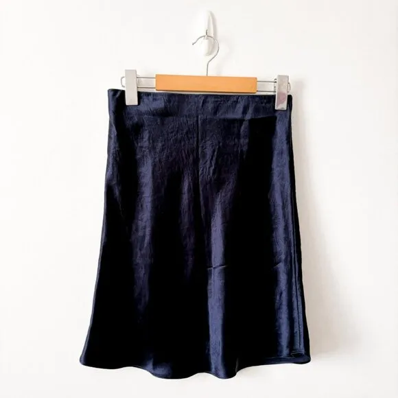 Aritzia Babaton Slip Satin Mini Skirt Starboard Navy Blue Size 4