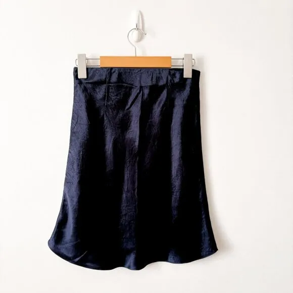 Aritzia Babaton Slip Satin Mini Skirt Starboard Navy Blue Size 4