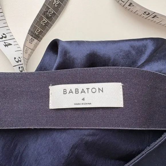 Aritzia Babaton Slip Satin Mini Skirt Starboard Navy Blue Size 4