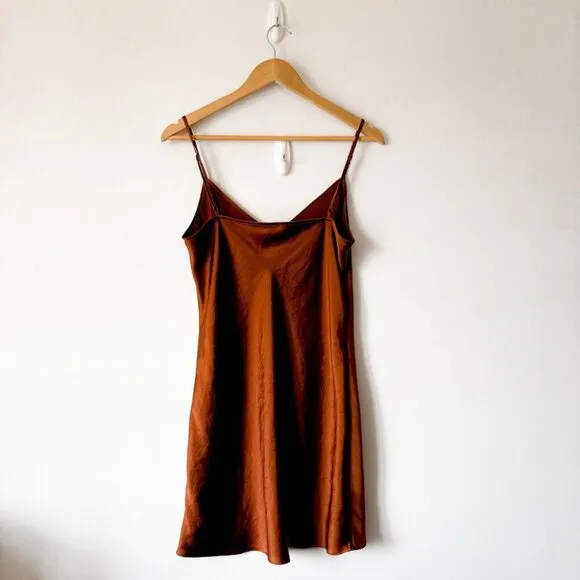 Aritzia Wilfred Mini Only Slip Dress Rustwood Terracotta Size Medium