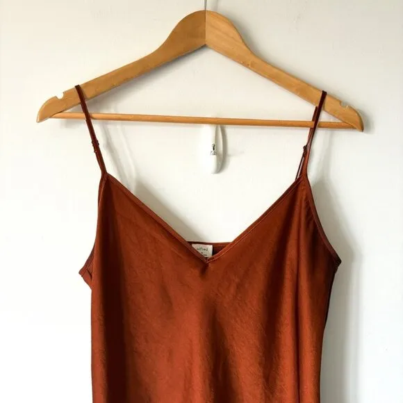 Aritzia Wilfred Mini Only Slip Dress Rustwood Terracotta Size Medium