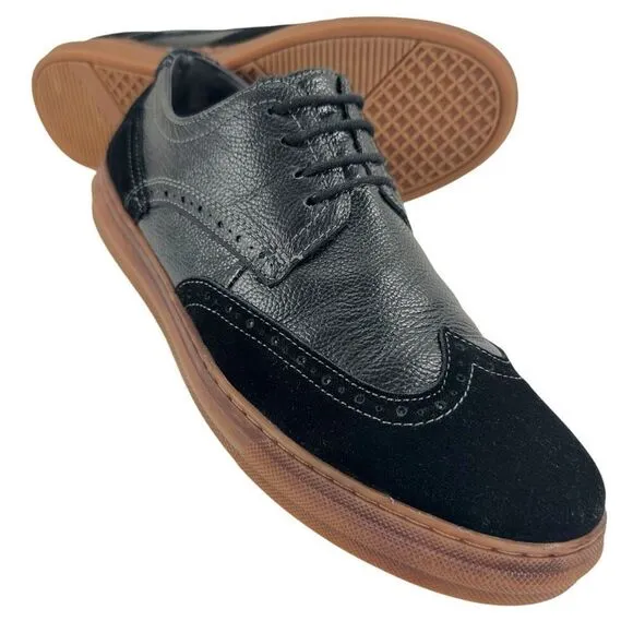 Arkbird Wingtip Black Leather/Suede Oxfords Men’s Size 9