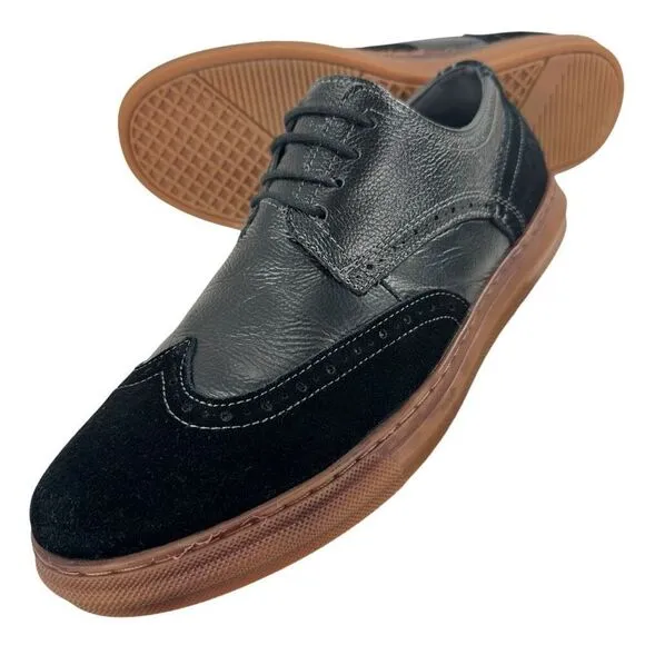 Arkbird Wingtip Black Leather/Suede Oxfords Men’s Size 9