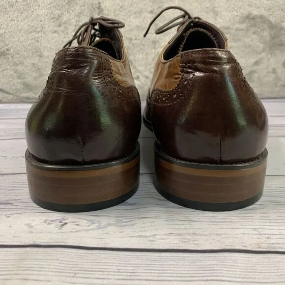 Asher Green Wingtip Oxfords Brown‎ Leather Lace Up Dress Shoes Men's 14