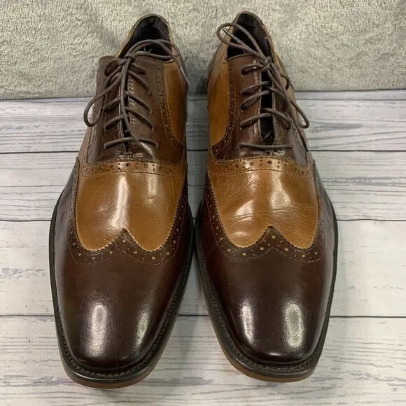 Asher Green Wingtip Oxfords Brown‎ Leather Lace Up Dress Shoes Men's 14