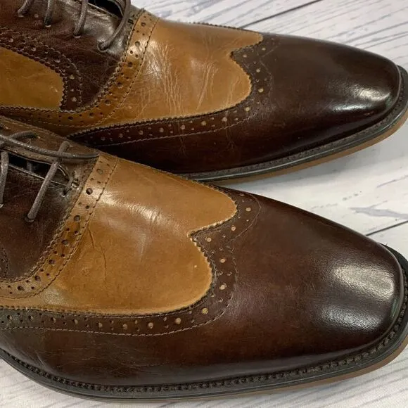 Asher Green Wingtip Oxfords Brown‎ Leather Lace Up Dress Shoes Men's 14