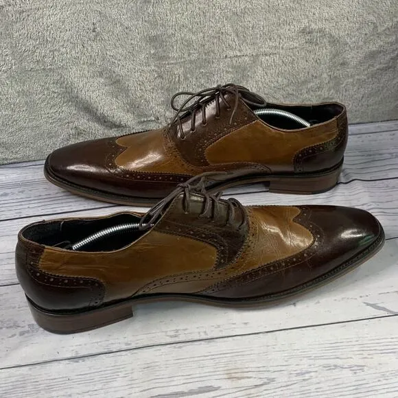 Asher Green Wingtip Oxfords Brown‎ Leather Lace Up Dress Shoes Men's 14