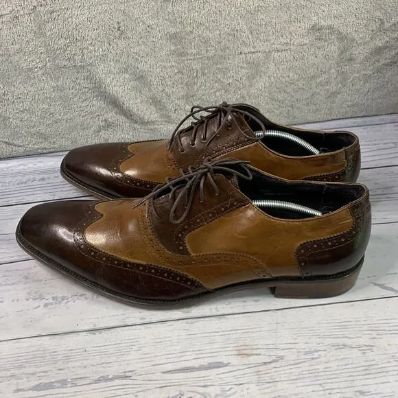 Asher Green Wingtip Oxfords Brown‎ Leather Lace Up Dress Shoes Men's 14