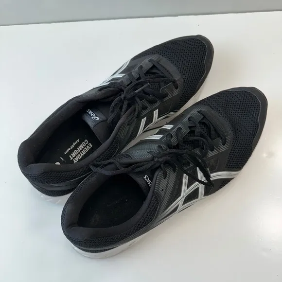 Asics Gel-Contend 5 Running Shoes Athletic Comfort Black Silver Mens US 15