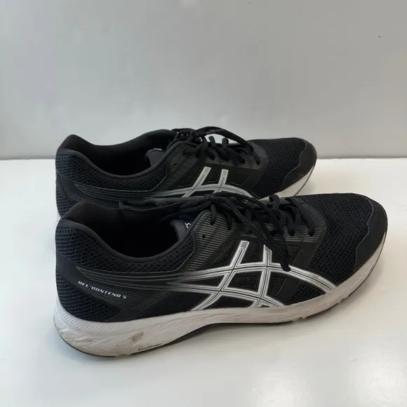 Asics Gel-Contend 5 Running Shoes Athletic Comfort Black Silver Mens US 15