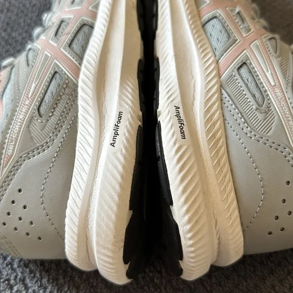 ASICS Gel-Contend 8 Running Shoes Gray Blush Pink Lightweight Comfort Sneakers 9