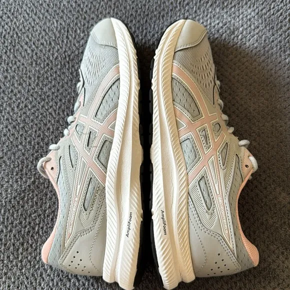 ASICS Gel-Contend 8 Running Shoes Gray Blush Pink Lightweight Comfort Sneakers 9