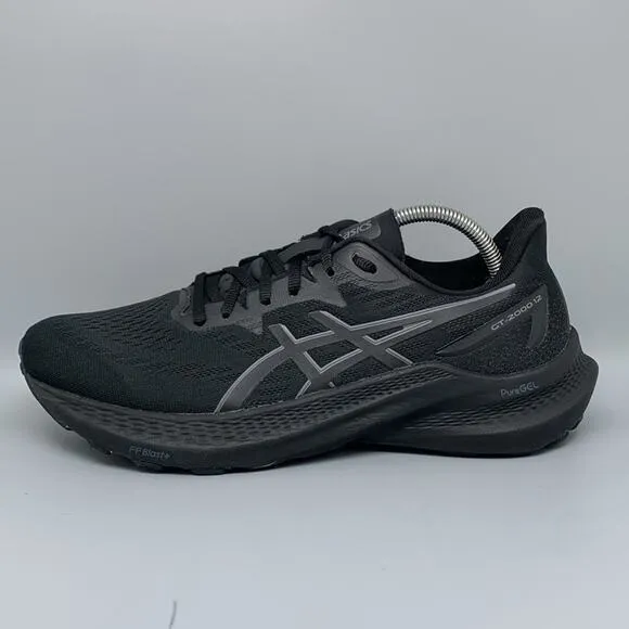 Asics GT 2000 12 Triple Black Running Shoes 1012B506 Women's Sz 11