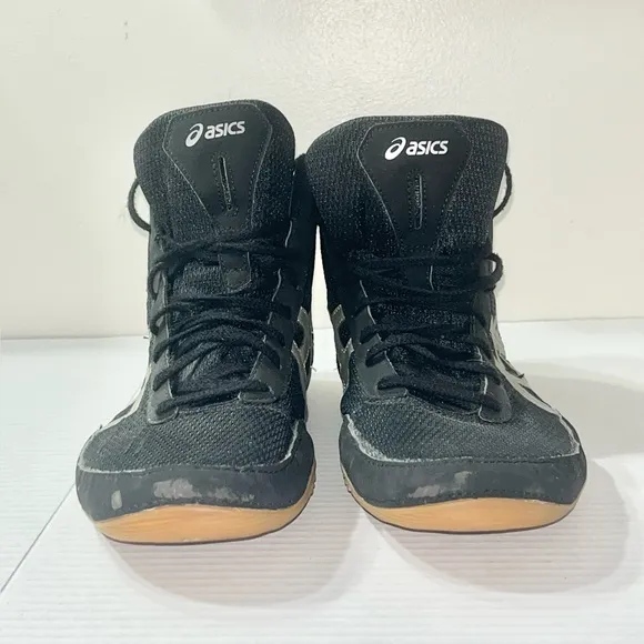 ASICS Matflex 7 Wrestling Shoes Men’s 13 Black Silver MMA Athletic Sportswear