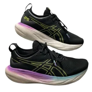 ASICS Nimbus 25 Platinum Women's Road Running Shoe Black Size 10 Walking Comfort