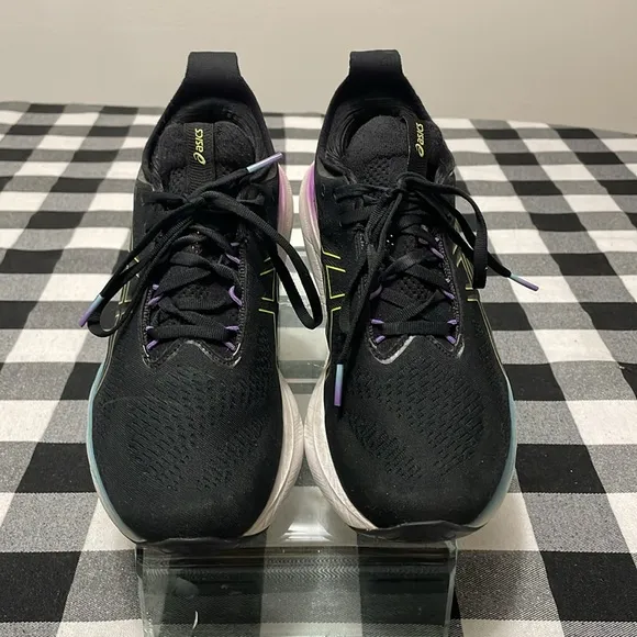 ASICS Nimbus 25 Platinum Women's Road Running Shoe Black Size 10 Walking Comfort