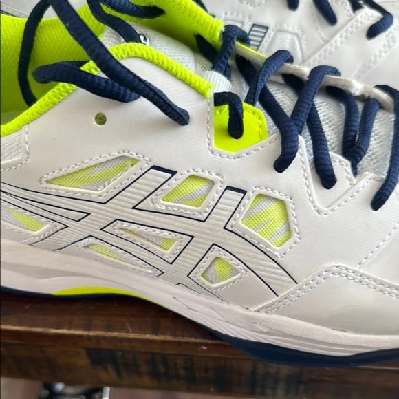 Asics White and Green Athletic Shoes for Performance