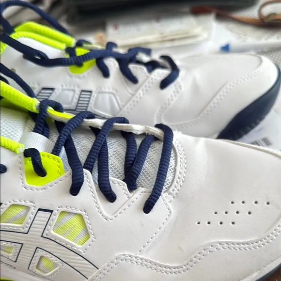 Asics White and Green Athletic Shoes for Performance