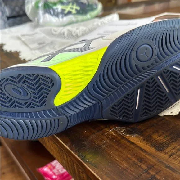 Asics White and Green Athletic Shoes for Performance