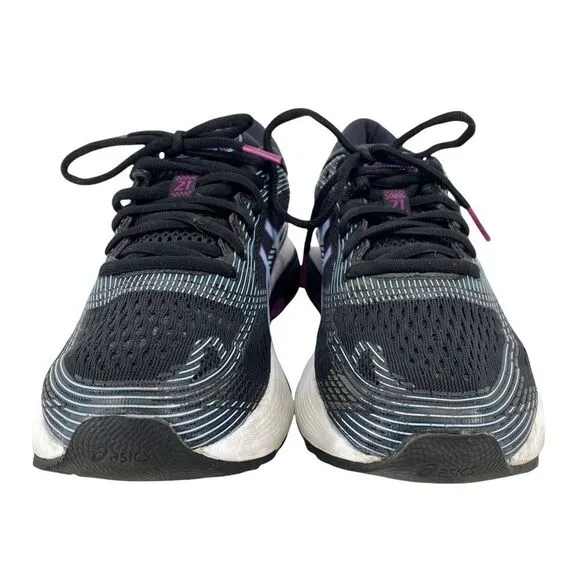 Asics Womens Gel Nimbus 21 Running Shoes Multicolor 1012A551 Lace Up Mesh 7M