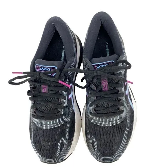 Asics Womens Gel Nimbus 21 Running Shoes Multicolor 1012A551 Lace Up Mesh 7M