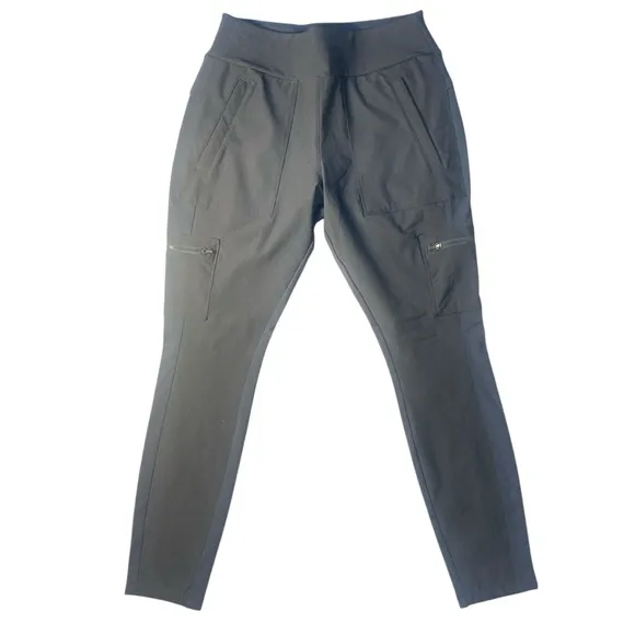Athleta Headlands Hybrid Cargo Pants Size 8 Black Stretch Utility Leggings