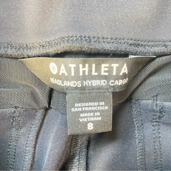 Athleta Headlands Hybrid Cargo Pants Size 8 Black Stretch Utility Leggings
