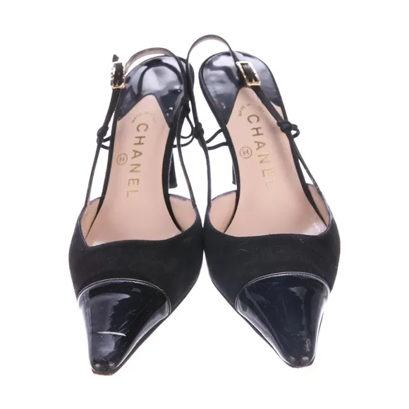 Authentic Chanel Suede Pointed-Toe PumpsSize: 9.5 | IT 39.5
