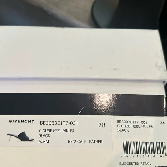 Authentic NWB Givenchy Cube Heel Mules