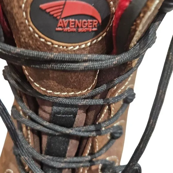 Avenger Mens XXWide Soft Toe Work Boots Size 17 Brown