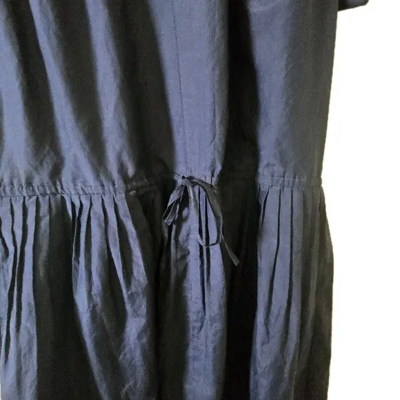 AYR The Sway Dress In Navy Blue With Slip Cotton Silk Blend Small