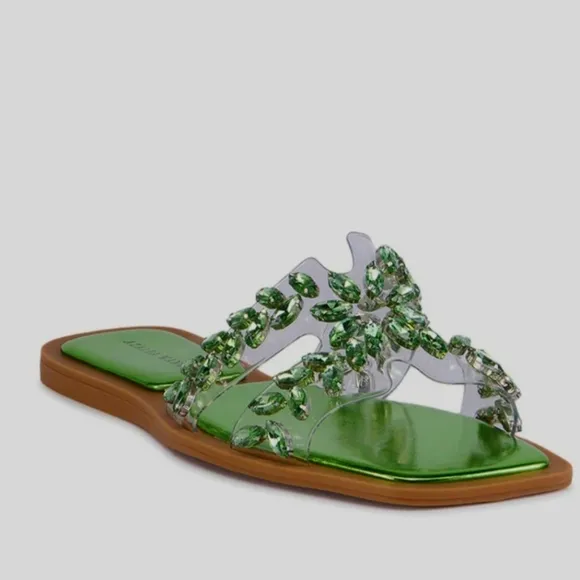 AZALEA WANG FALKEN GREEN SANDAL SIZE 7.5 NWOT