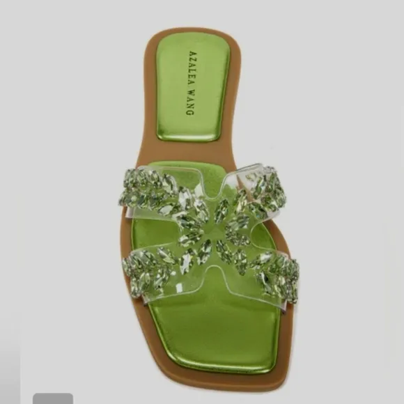 AZALEA WANG FALKEN GREEN SANDAL SIZE 7.5 NWOT