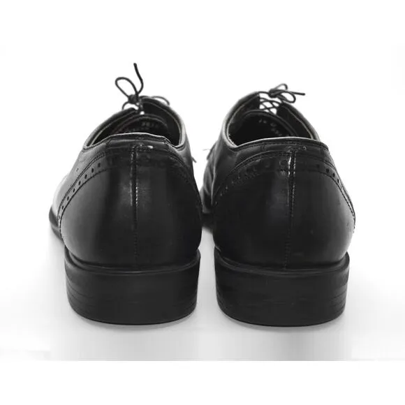 B0 Auth ALLEN EDMONDS Black Leather Cap Toe Cushion Heel Comfort Oxfords Sz 14 D
