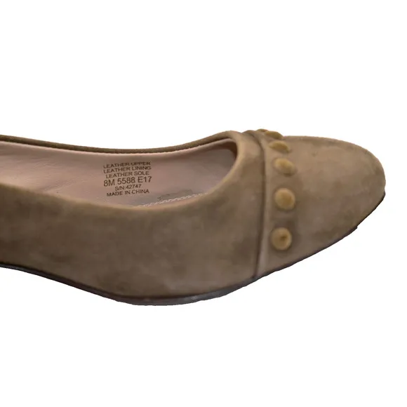 B2 Auth TORY BURCH Colt Studded Brown Suede Block Heels Pump Shoes Size 8M