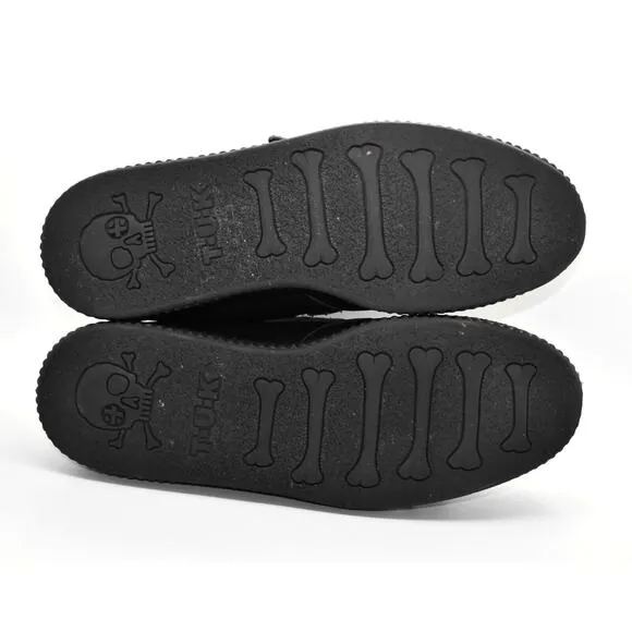B2 Auth TUK Black Leather Buckle Straps Goth Creepers Shoes Size US 12 EU 45
