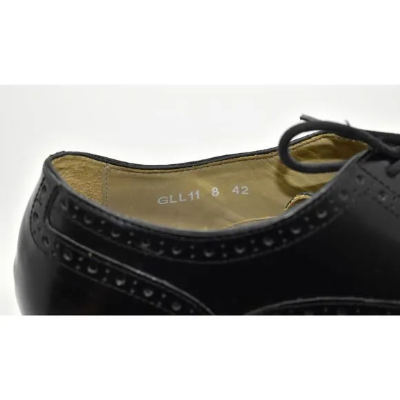 B8 Auth PAUL SMITH Black Leather Wingtip Brogues Oxfords Size UK 8 EU 42