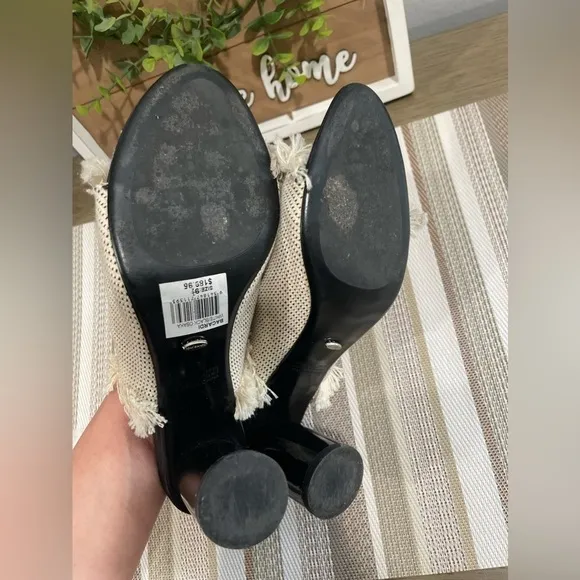 Bacardi Black and White High Heel Mules
