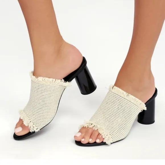 Bacardi Black and White High Heel Mules