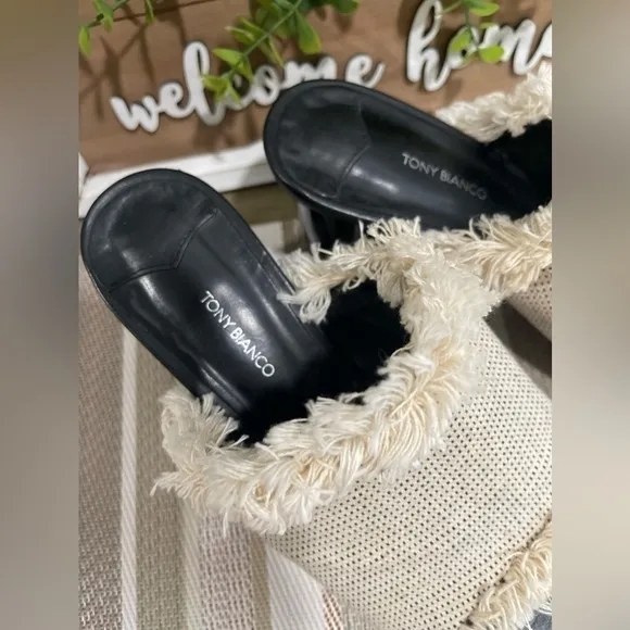 Bacardi Black and White High Heel Mules