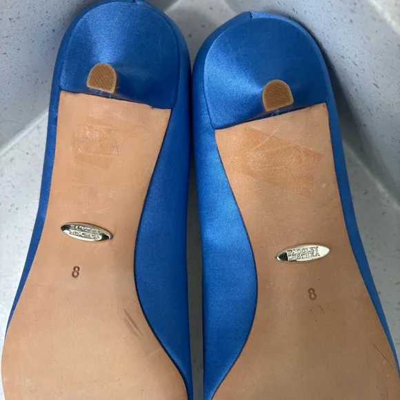 Badgley Mischka blue kitten heels