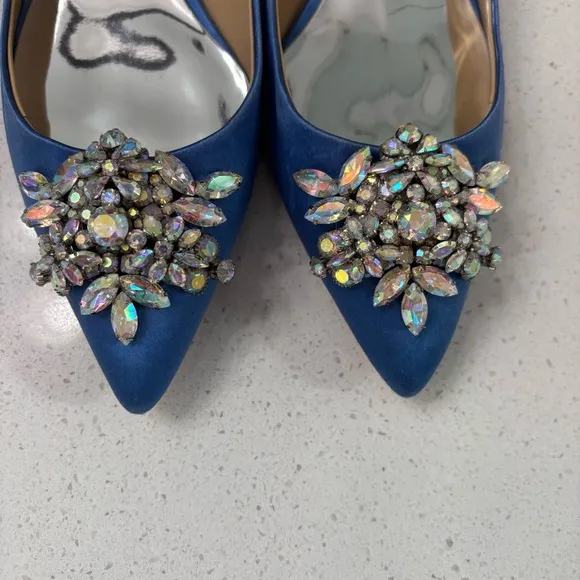 Badgley Mischka blue kitten heels