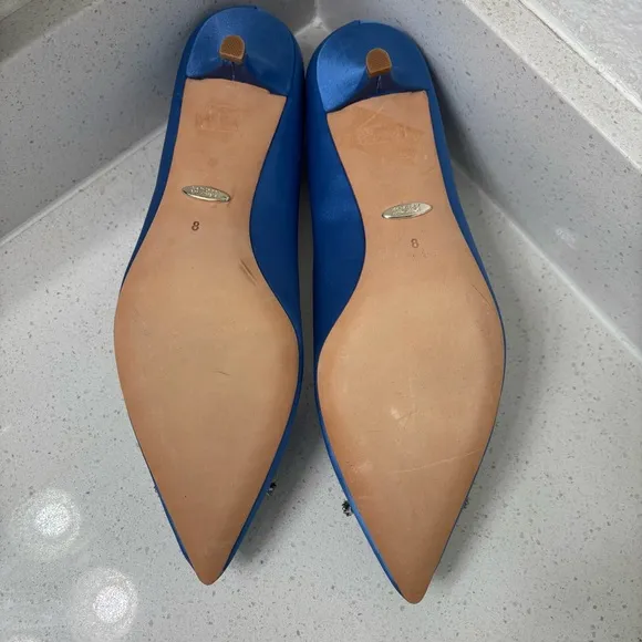 Badgley Mischka blue kitten heels