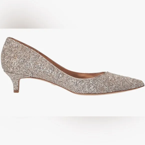 Badgley Mischka Heels glitter champagne size 6 EUC